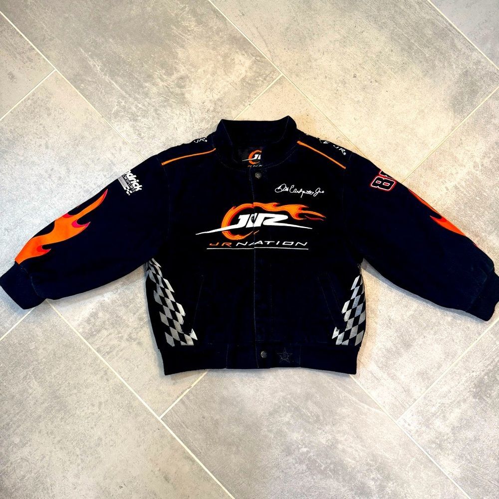 JR Nation NASCAR Dale Earnhardt Jr. Kids Racing Jacket Size 5 Black Youth Coat